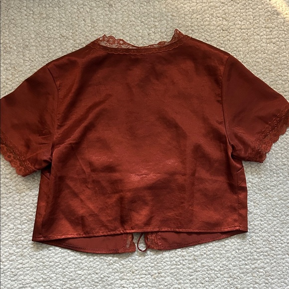 Princess Polly Rust Lace Crop Top - Picture 2 of 3